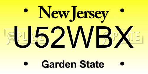 U52WBX New Jersey License Plate