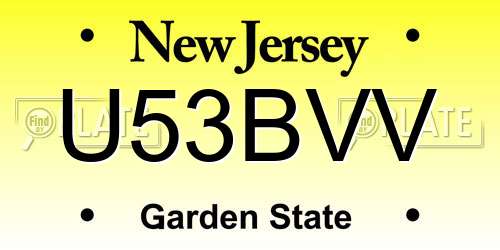 U53BVV New Jersey License Plate