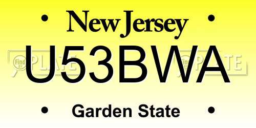 U53BWA New Jersey License Plate