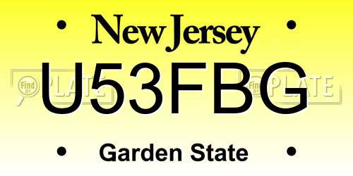 U53FBG New Jersey License Plate