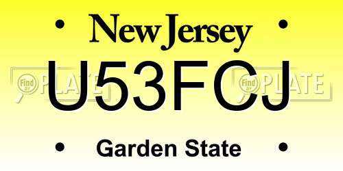 U53FCJ New Jersey License Plate