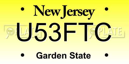 U53FTC New Jersey License Plate