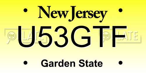 U53GTF New Jersey License Plate