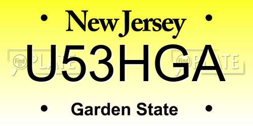 U53HGA New Jersey License Plate