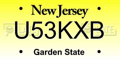 U53KXB New Jersey License Plate