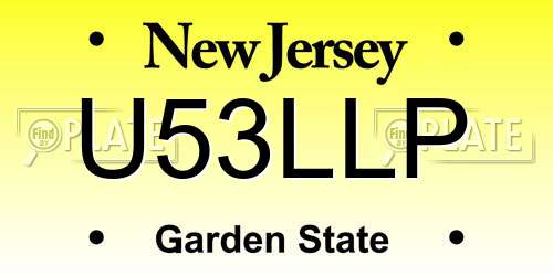 U53LLP New Jersey License Plate