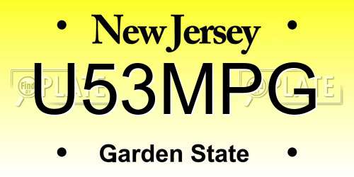 U53MPG New Jersey License Plate