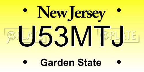 U53MTJ New Jersey License Plate