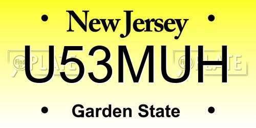 U53MUH New Jersey License Plate