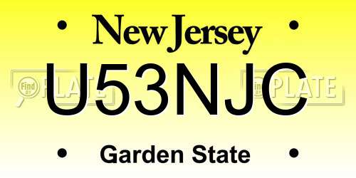 U53NJC New Jersey License Plate