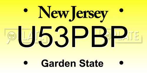U53PBP New Jersey License Plate