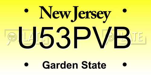 U53PVB New Jersey License Plate