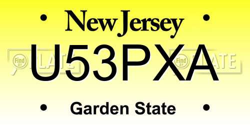 U53PXA New Jersey License Plate