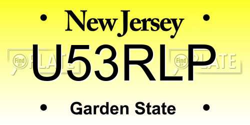 U53RLP New Jersey License Plate