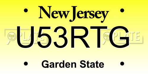U53RTG New Jersey License Plate