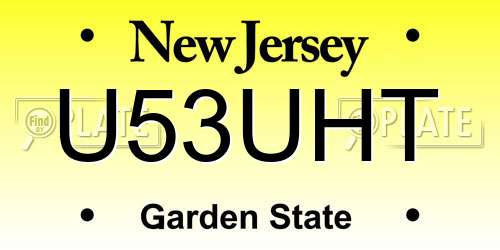 U53UHT New Jersey License Plate