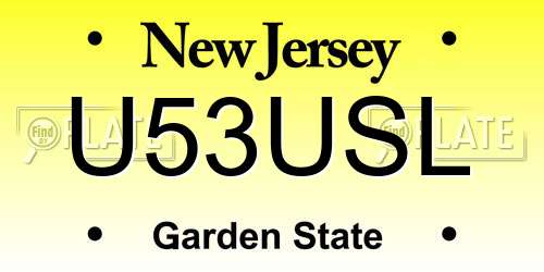 U53USL New Jersey License Plate