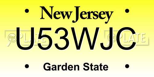 U53WJC New Jersey License Plate