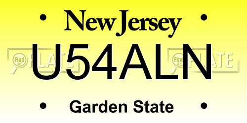 U54ALN New Jersey License Plate