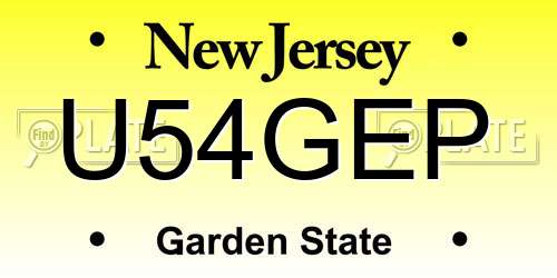 U54GEP New Jersey License Plate