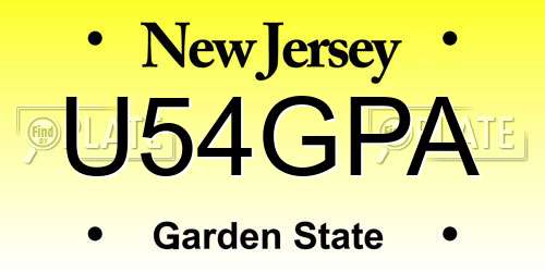 U54GPA New Jersey License Plate