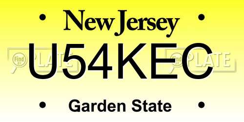U54KEC New Jersey License Plate