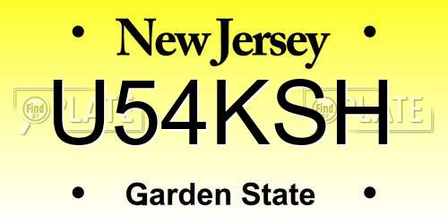 U54KSH New Jersey License Plate