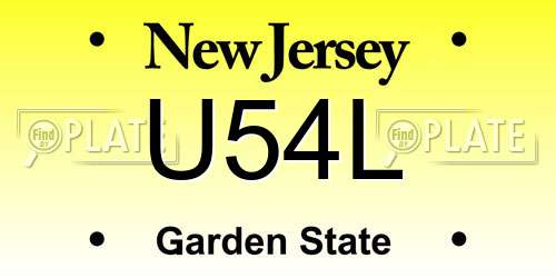 U54L New Jersey License Plate