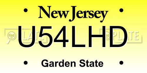 U54LHD New Jersey License Plate