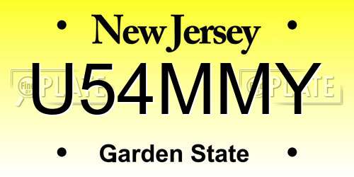 U54MMY New Jersey License Plate
