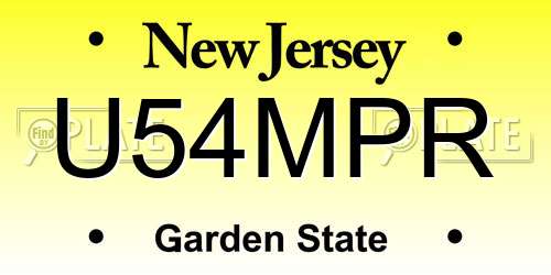 U54MPR New Jersey License Plate