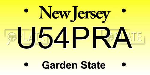 U54PRA New Jersey License Plate