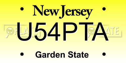 U54PTA New Jersey License Plate