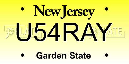 U54RAY New Jersey License Plate