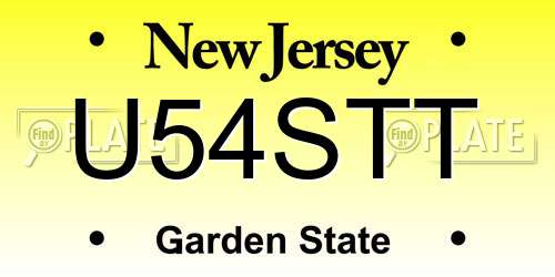 U54STT New Jersey License Plate
