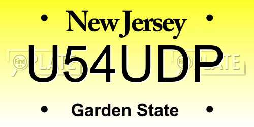 U54UDP New Jersey License Plate