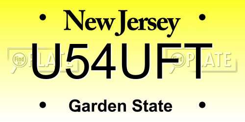 U54UFT New Jersey License Plate