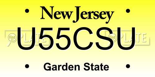 U55CSU New Jersey License Plate