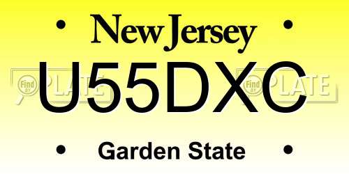 U55DXC New Jersey License Plate