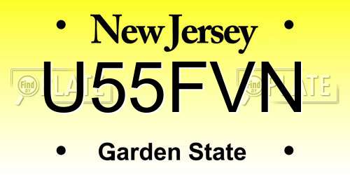 U55FVN New Jersey License Plate