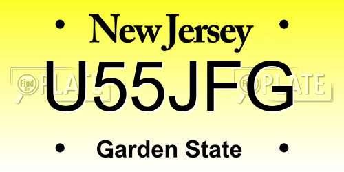 U55JFG New Jersey License Plate