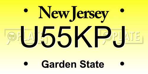 U55KPJ New Jersey License Plate