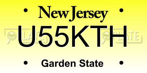 U55KTH New Jersey License Plate