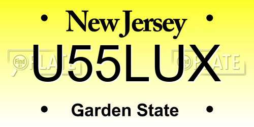U55LUX New Jersey License Plate
