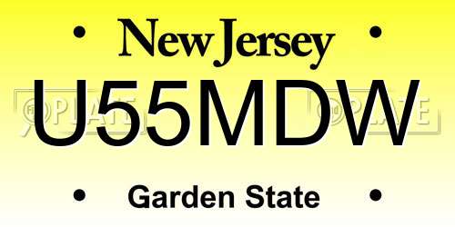 U55MDW New Jersey License Plate