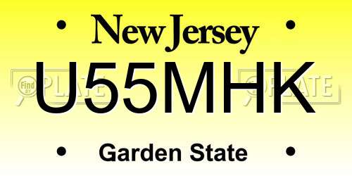 U55MHK New Jersey License Plate