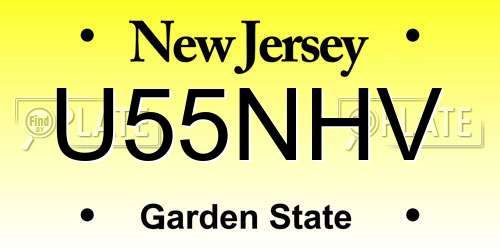 U55NHV New Jersey License Plate