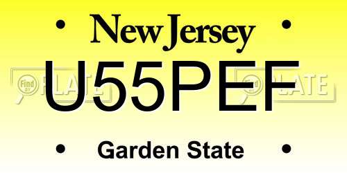 U55PEF New Jersey License Plate