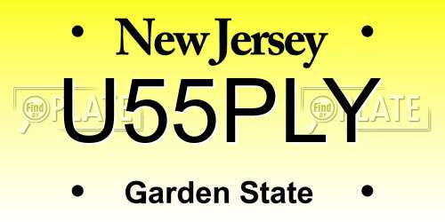 U55PLY New Jersey License Plate