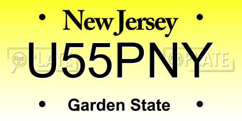 U55PNY New Jersey License Plate